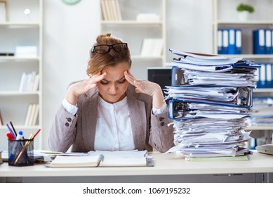 The Businesswoman Very Busy With Ongoing Paperwork Stock Photo Image