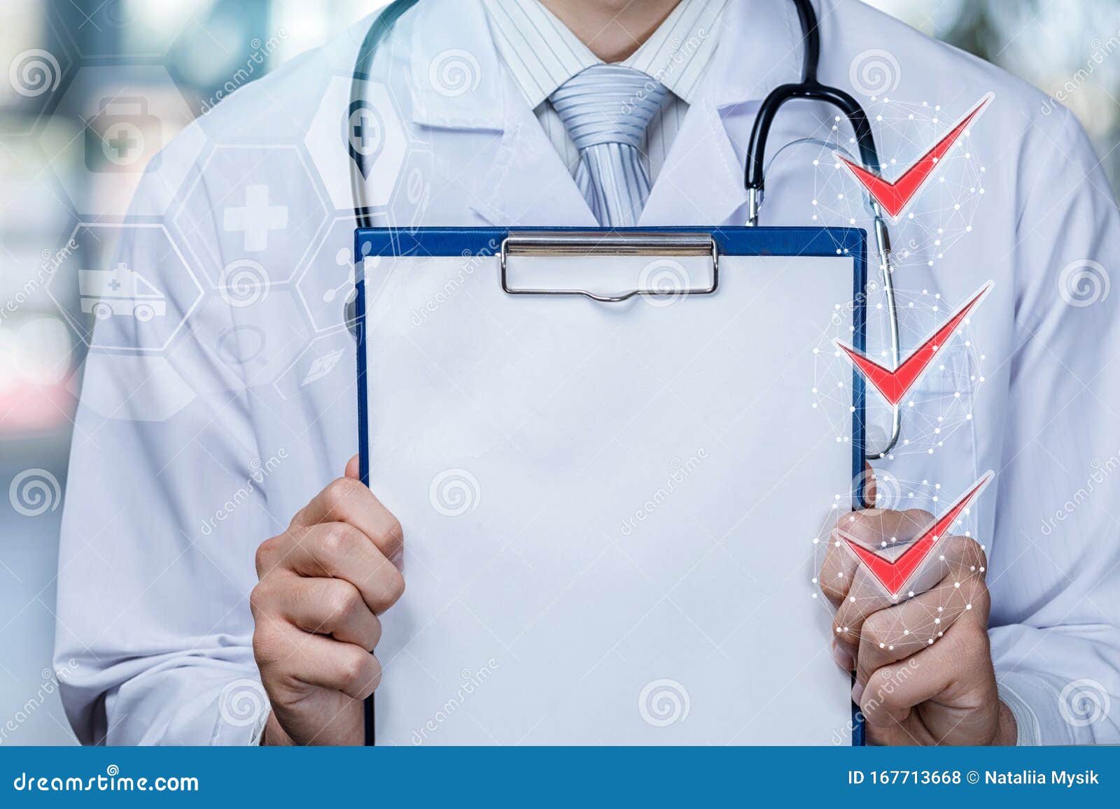 The Doctor Shows The List Of Tasks For The Patient Stock Photo Image