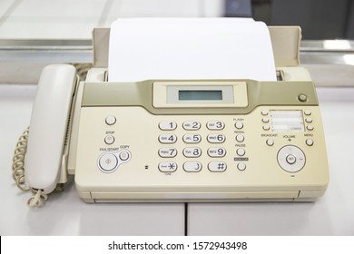 The Fax Machine For Sending Documents In The Office Stock Image Image