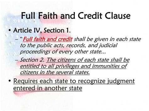 The Full Faith And Credit Clause Notes Constitution That Is Found In