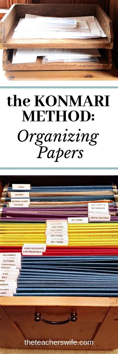 The Konmari Method Organizing Papers The Teacher Amp 39 S Wife Paper Organization Konmari Method