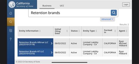 The Only Paperwork Retention Brands Has Filed With The State About