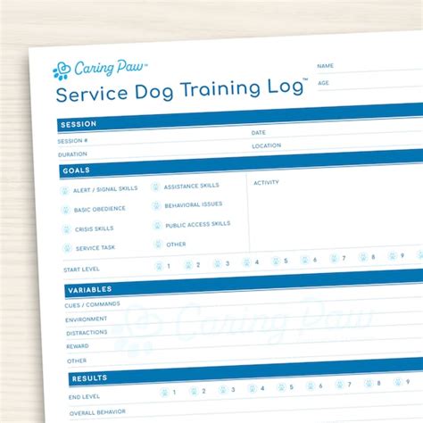 The Original Service Dog Training Log Service Dog Trainers Etsy