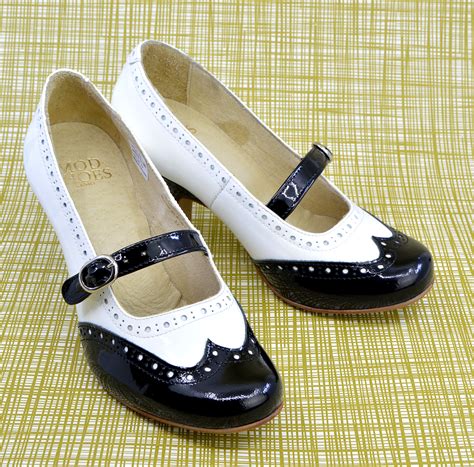 The Penny Black Amp White Patent Leather Mary Jane Vintage Retro Ladies Shoes Mod Shoes