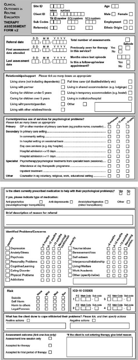 The Therapy Assessment Form Taf Download Scientific Diagram