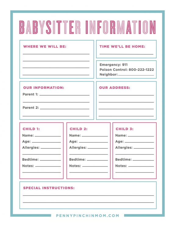 This Is An Awesome Way To Make Sure Share Everything With The Sitter Print Off This Babysitter