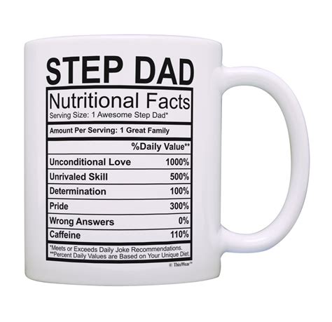 Thiswear Step Dad Cup Step Dad Nutritional Facts Gift For Stepfather