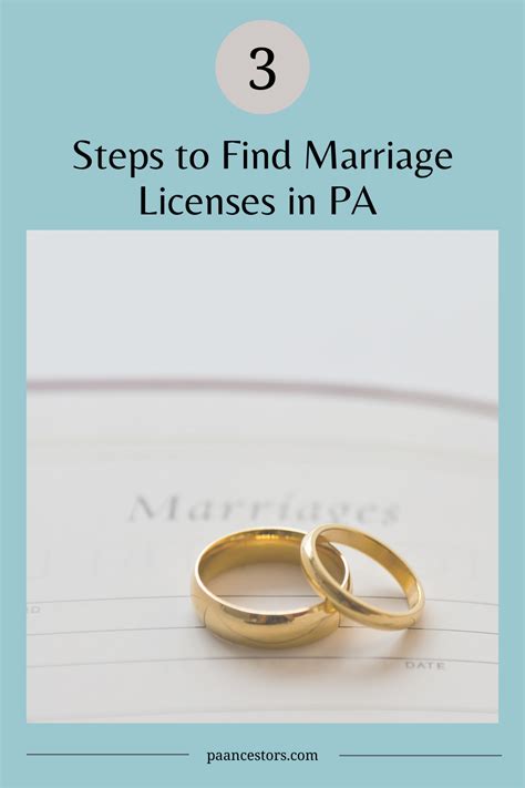 Three Steps To Find Pennsylvania Marriage Licenses