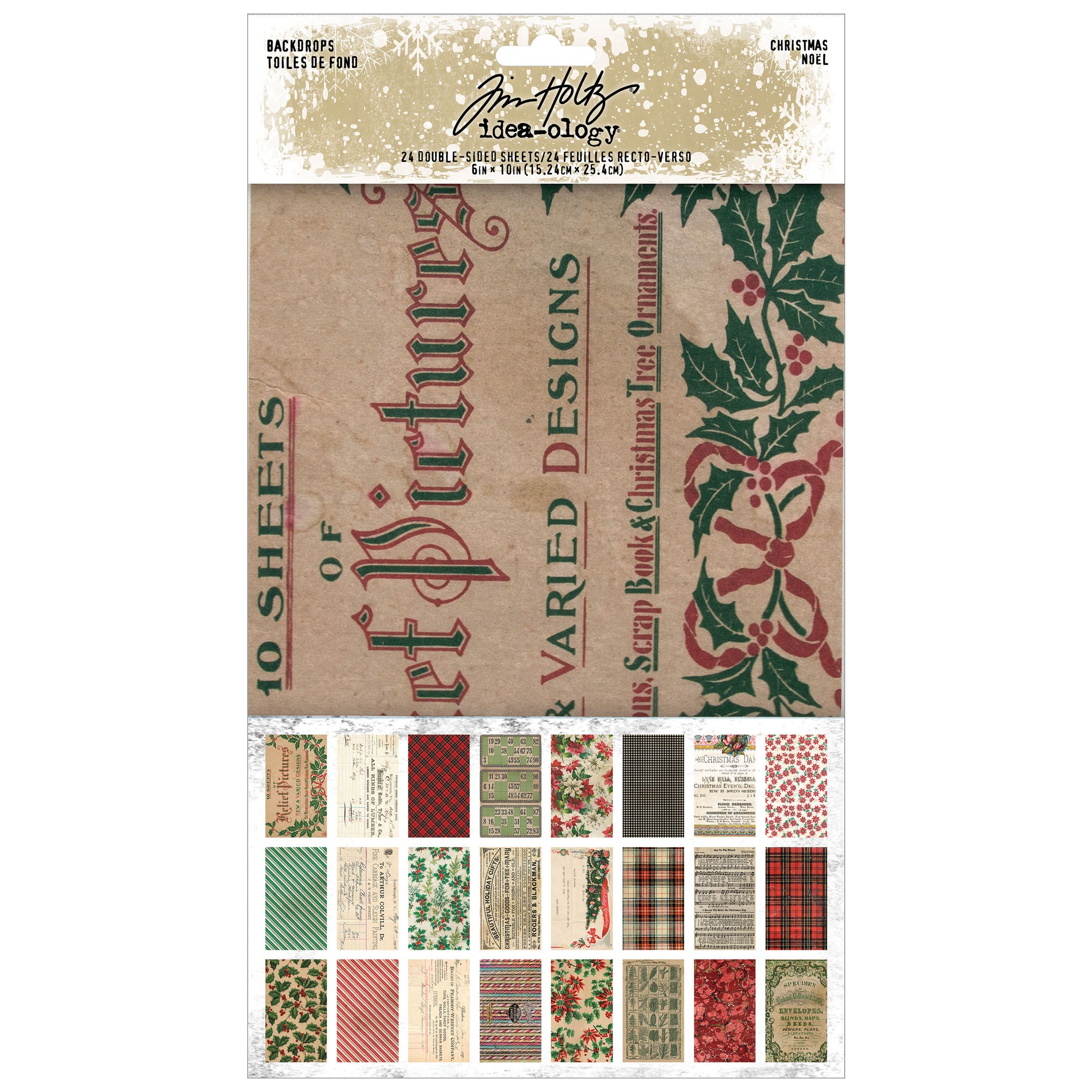 Tim Holtz Idea Ology 6 Amp Quot X10 Amp Quot Backdrops Double Sided Cardstock 24Pcs Volume 5 Buddly Crafts