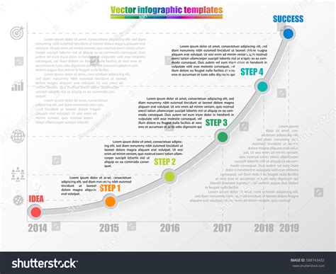 Timeline Infographic Template 4 Steps Start Stock Vector 588743432 Shutterstock