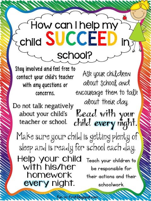 Tips For Parents How To Help My Child Succeed Fun In First