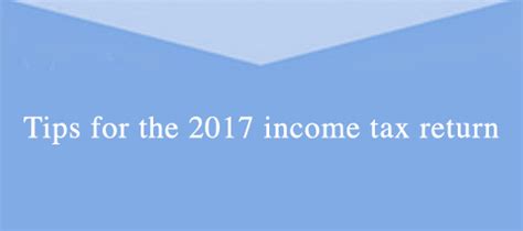 Tips For The 2017 Income Tax Return Vastrecht