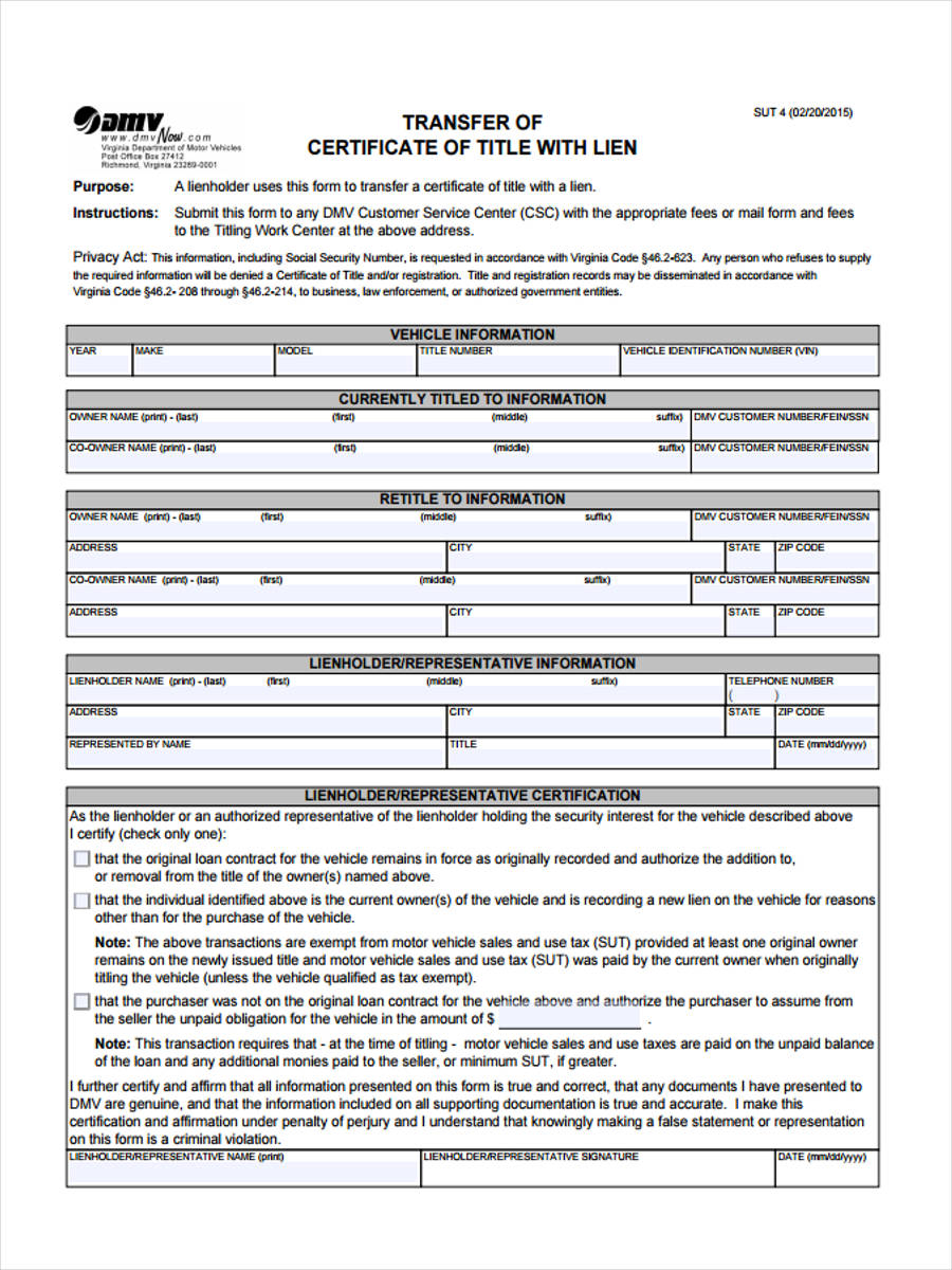 Title Transfer Ca Dmv Certificate Of Ownership