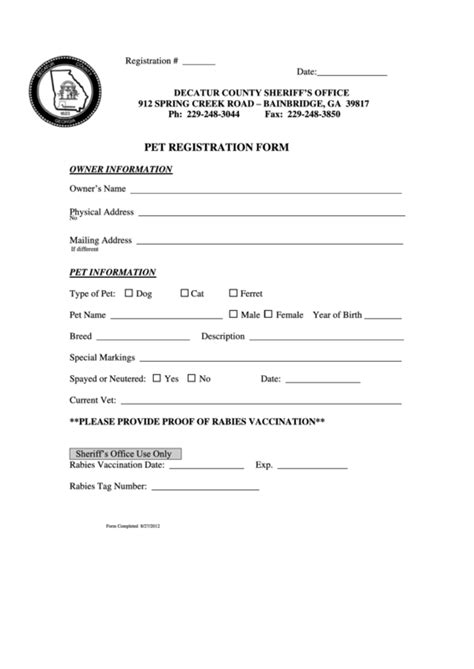 Top 10 Dog Registration Papers Free To Download In Pdf Format