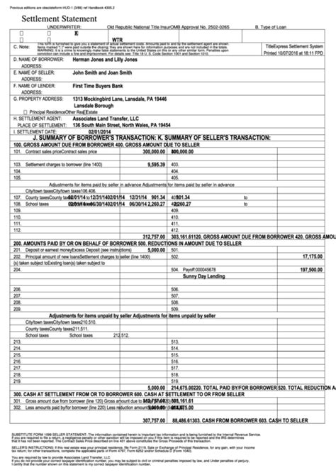 Top 12 Hud 1 Form Templates Free To Download In Pdf Format