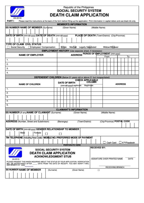 Top 12 Social Security Death Benefit Form Templates Free To Download In Pdf Format