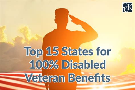 Top 15 States For 100% Disabled Veteran Benefits | Cck Law