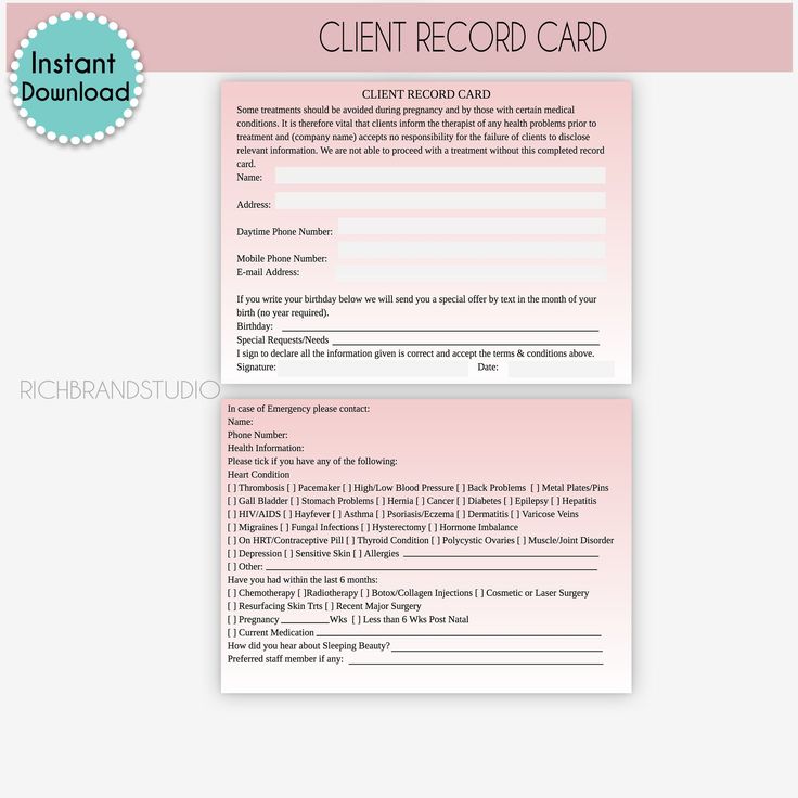 Top 175 Hair Salon Client Record Card Template Polarrunningexpeditions