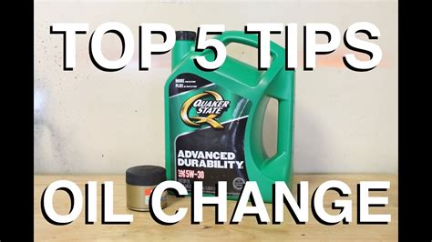 Top 5 Oil Change Tips Youtube