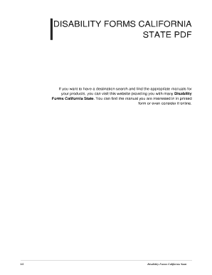 Top 5 Samples California State Disability Forms And Templates Free To