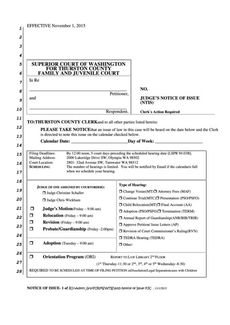 Top 5 Washington Superior Court Forms And Templates Free To Download In