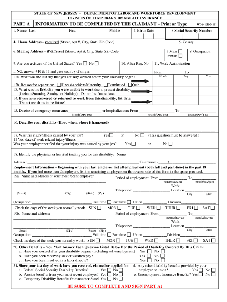 Top 7 Nj Disability Forms And Templates Free To Download In Pdf Format