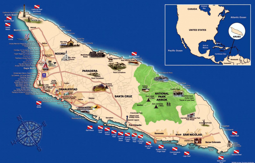 Tourist Map Of Aruba Aruba Tourist Map Travel In 2019 Aruba With