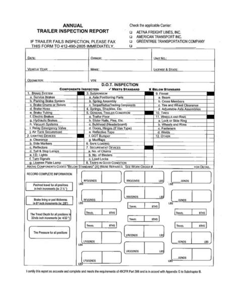 Trailer Inspection Form Pdf Fill Online Printable Fillable Blank