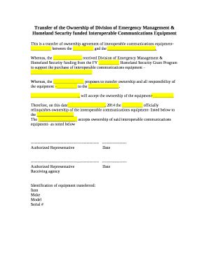 Transfer Of Ownership Agreement Word At Doc Template Pdffiller