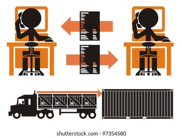 Transportation Paperwork Process Part 1 Cargo Stock Vector Royalty