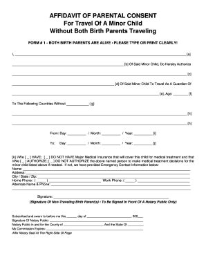 Travel Document Without Parent Fill And Sign Printable Template Online