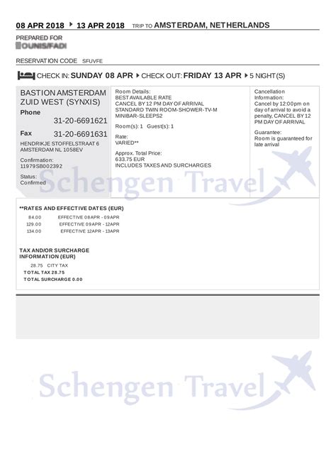 Travel Itinerary For Schengen Visa Besttravels Org