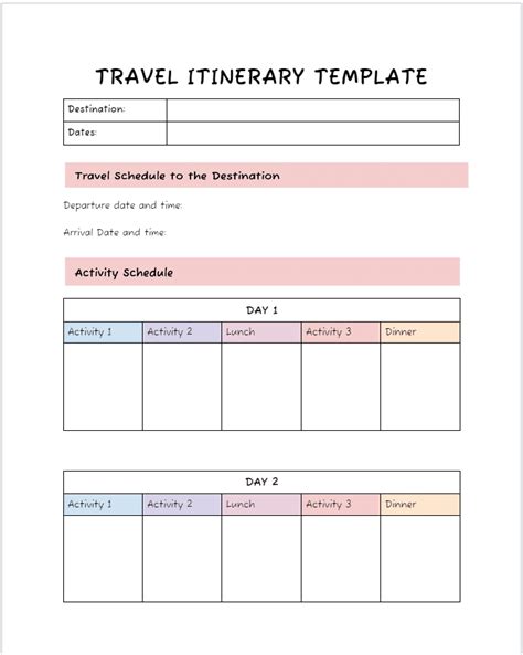 Travel Itinerary Google Doc Template Compare And Enjoy Saving With Us