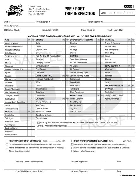 Trip Inspection Archives Forms Direct