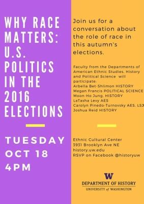 Tues Oct 18 Why Race Matters U S Politics In The 2016 Elections