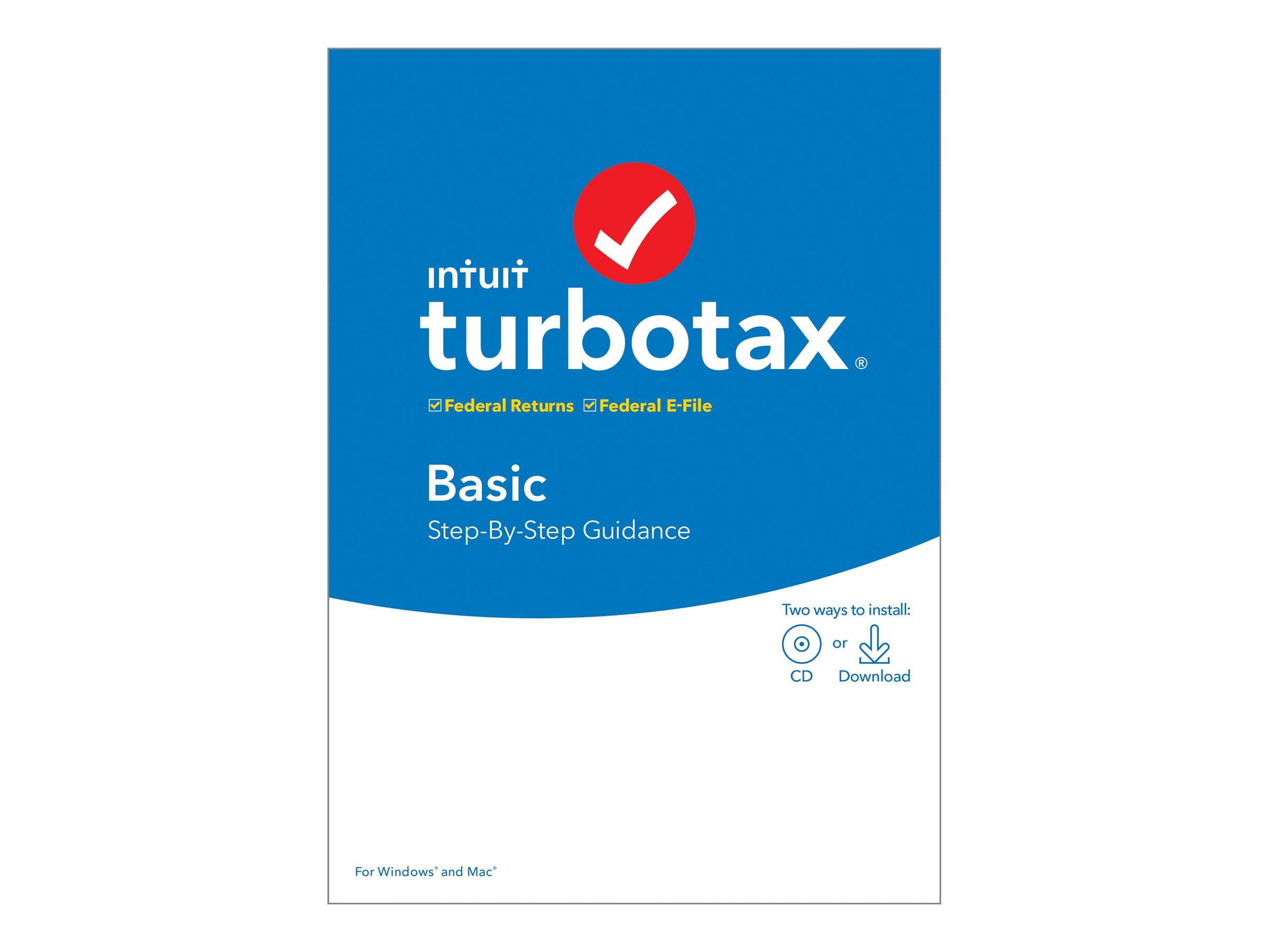 Turbotax Basic 2019 Box Pack Cd Download Win Mac Walmart Com