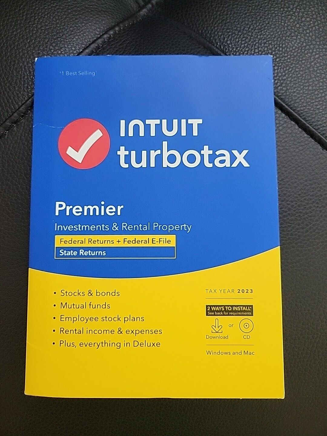 Turbotax Premier Federal Mac Windows Cd 2018 Free Ship State 2018 E File