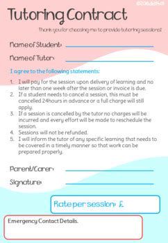 Tutor Paperwork Bundle Contract And Record Form Teaching Resources