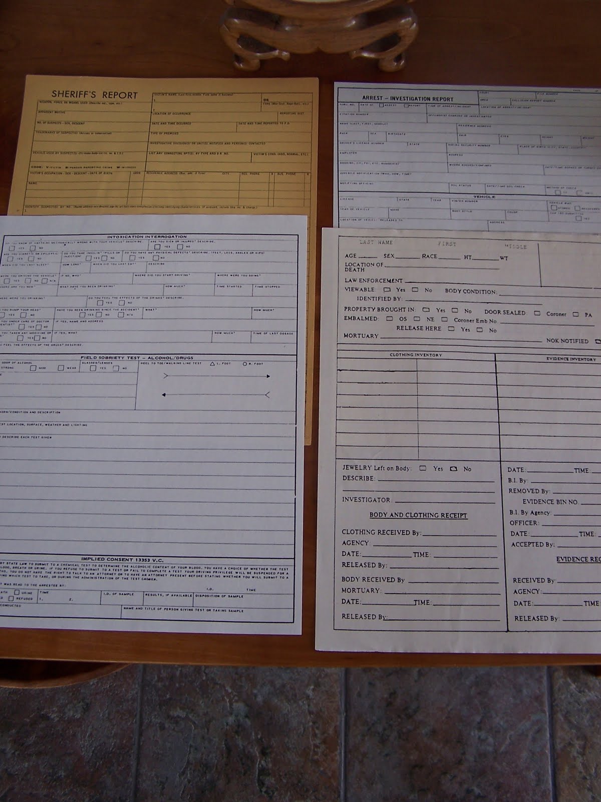 Twin Peaks Props Sheriff Department Fbi Assorted Paperwork Original