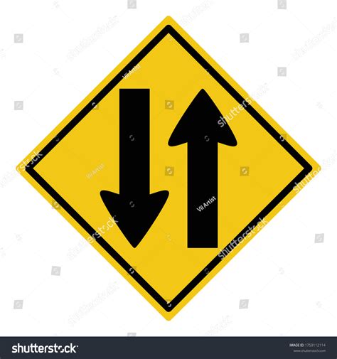 Two Ways Sign Parallel Way Traffic Stock Vector Royalty Free