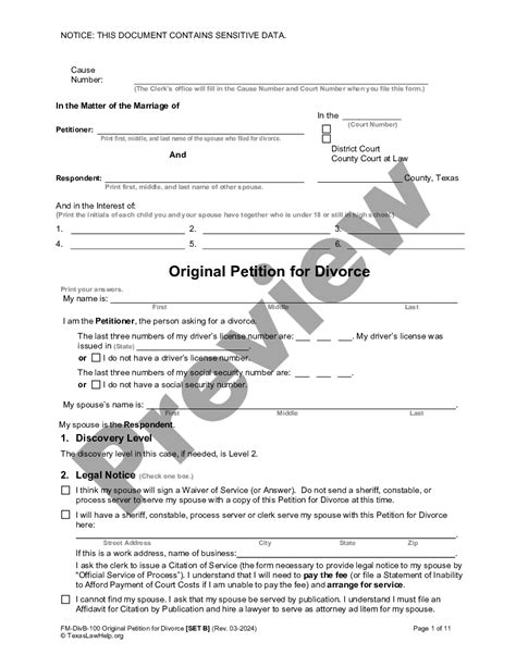 Tx Original Petition For Divorce With Children 2011 Complete Legal Document Online Us Legal