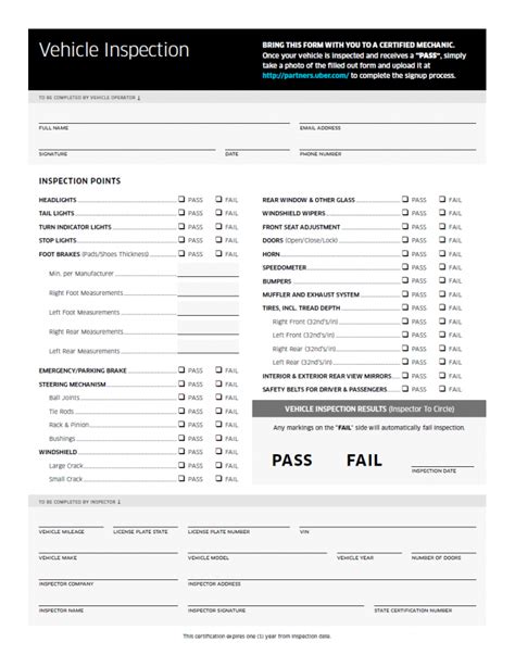 Uber Inspection Form Rideshare Inspection Locations Printable Form 2022