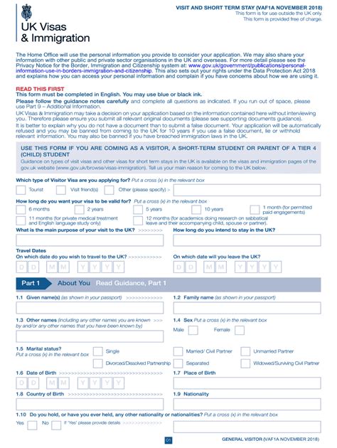 Uk Visa Application 2018 2025 Form Fill Out And Sign Printable Pdf