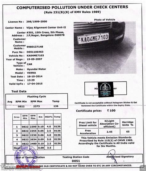 Understanding Puc Pollution Under Control Certificate Readings Page