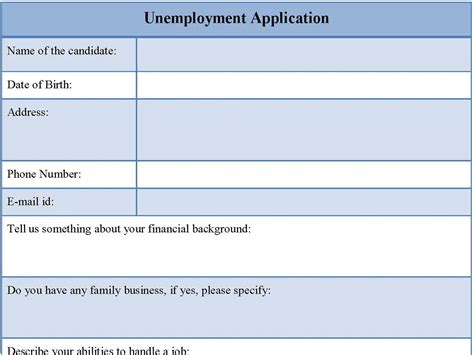 Unemployment Application Form Editable Pdf Forms