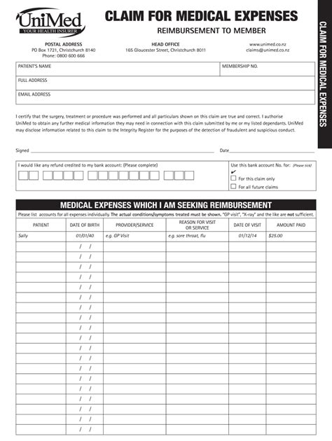 Unimed Claim Form Printable