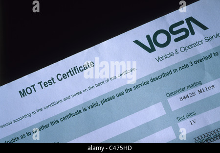 United Kingdom Car Registration Certificate Issued By The Dvla To