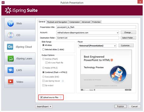 Upload Ppt On The Web With Ispring Cloud