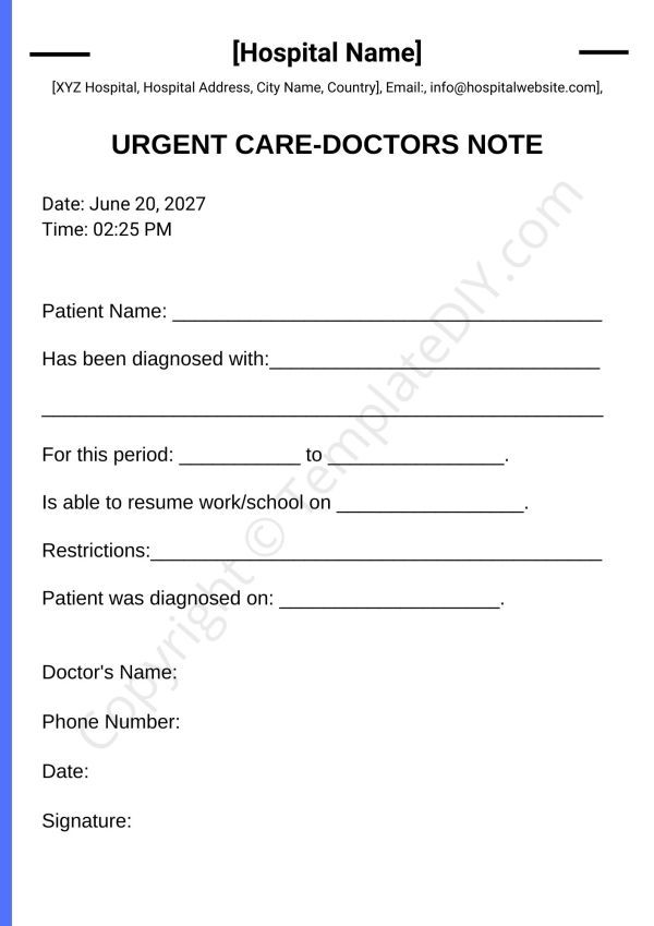 Urgent Care Doctor Amp 39 S Note To Return To Work Skipjack E Journal Photogallery