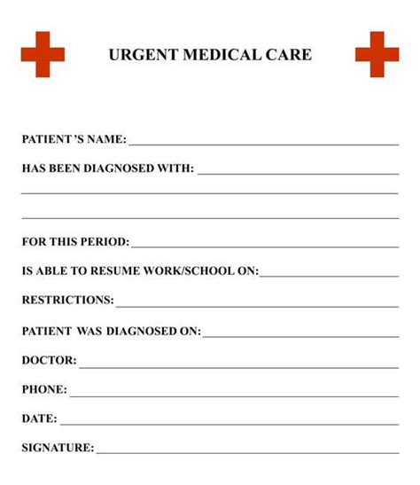 Urgent Care Doctors Note Template Example Free Pdf Download